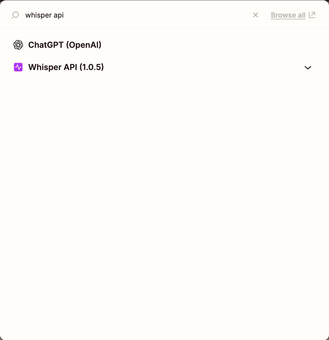 Choose Whisper API